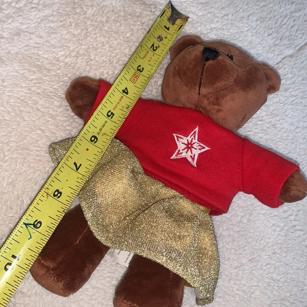 Starbucks 2018 Bearista Bear Gold Skirt Red Shirt Teddy Bear EUC